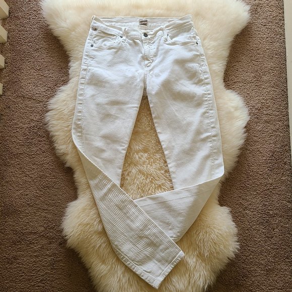 Citizens of Humanity Thompson Medium Rise White Skinny Cropped Jeans - Picture 2 of 10